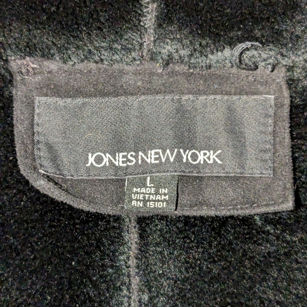 Women’s Small Jones New York Faux Suede Faux Fur Hooded Jacket - Picture 3 of 6